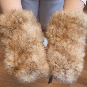 100% Genuine Natural Blonde Russian Sable Fur Gloves - Brand New Not Vintage